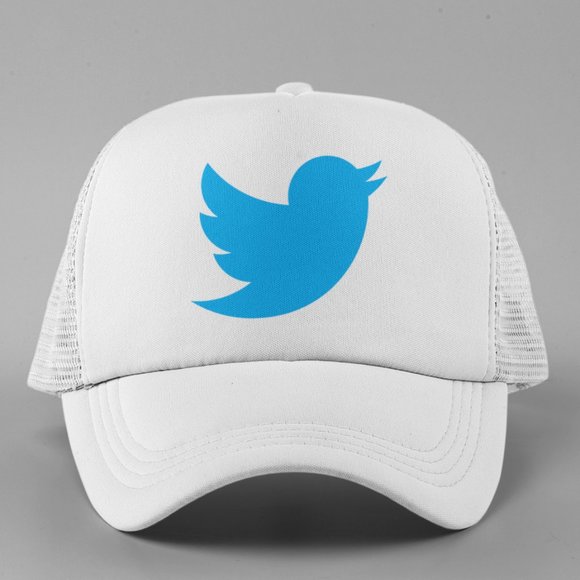 NEW Twitter Bird Logo Foam Trucker Mesh Snapback Hat WHITE - Picture 1 of 3